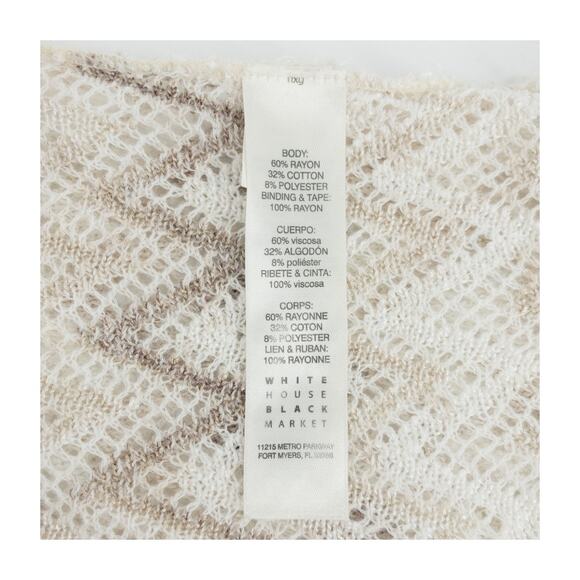 WHBM Small Chevron Knit Top Beige Neutral Crisscross Back Boho Chic Sweater - Picture 8 of 11